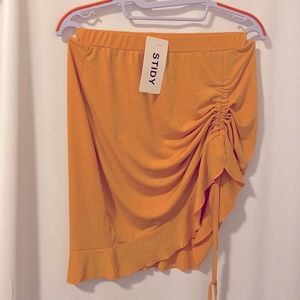 Mini Skirt Side Drawstring Stretchy Ruched Size Small